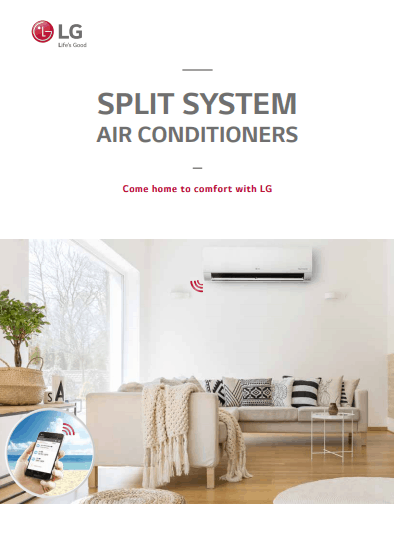 Cover of the LG split system air conditioners brochure