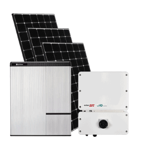 Hybrid solar panel, inverter and battery