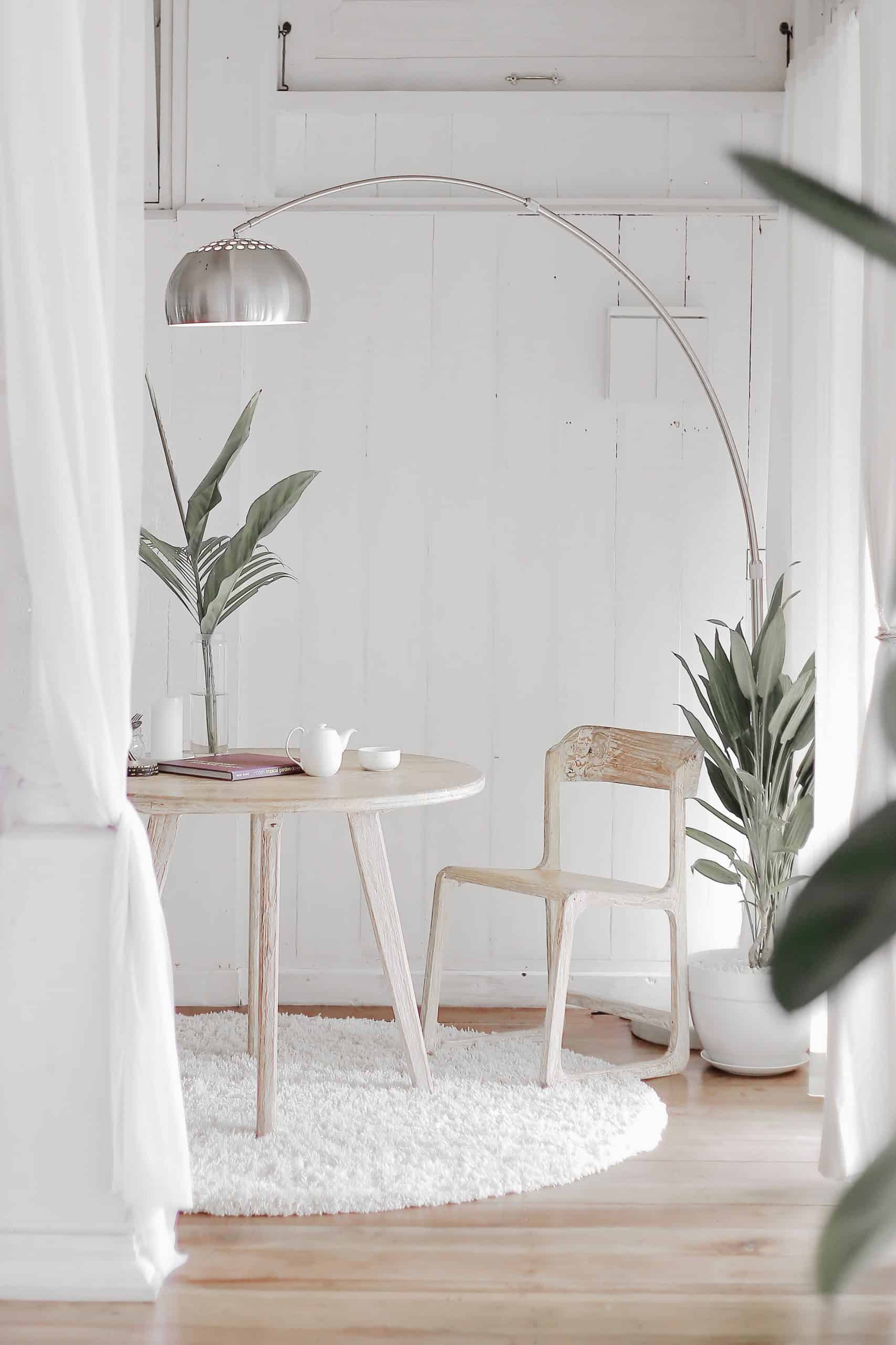 Pendant lights hanging above a kitchen bench