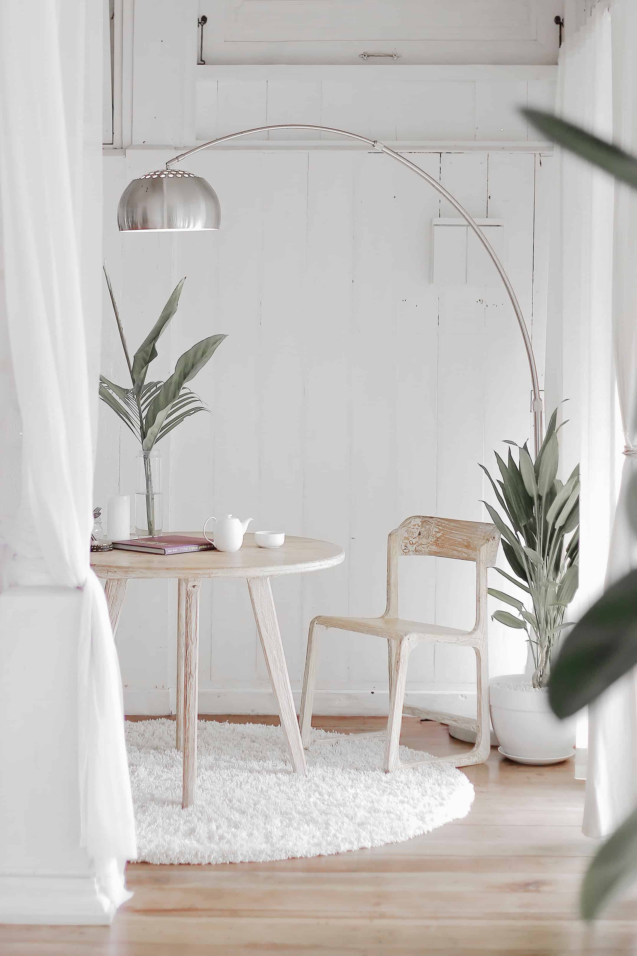 Pendant lights hanging above a kitchen bench