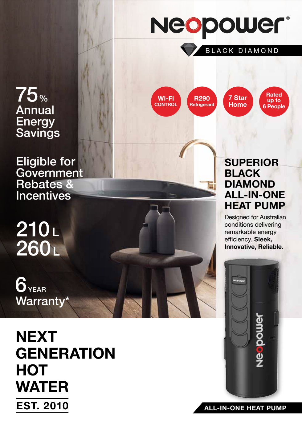 Cover of the NeoPower all-in-one BLACK brochure