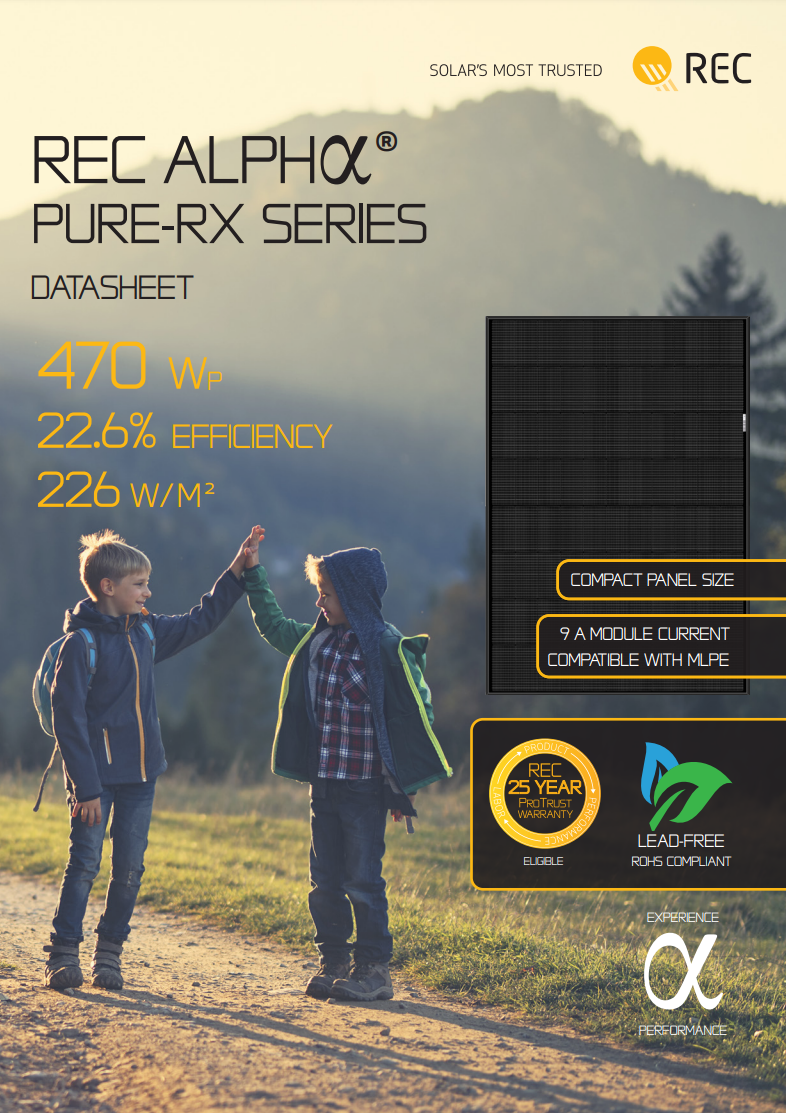 Cover of the REC Alpha Pure RX Series datasheet
