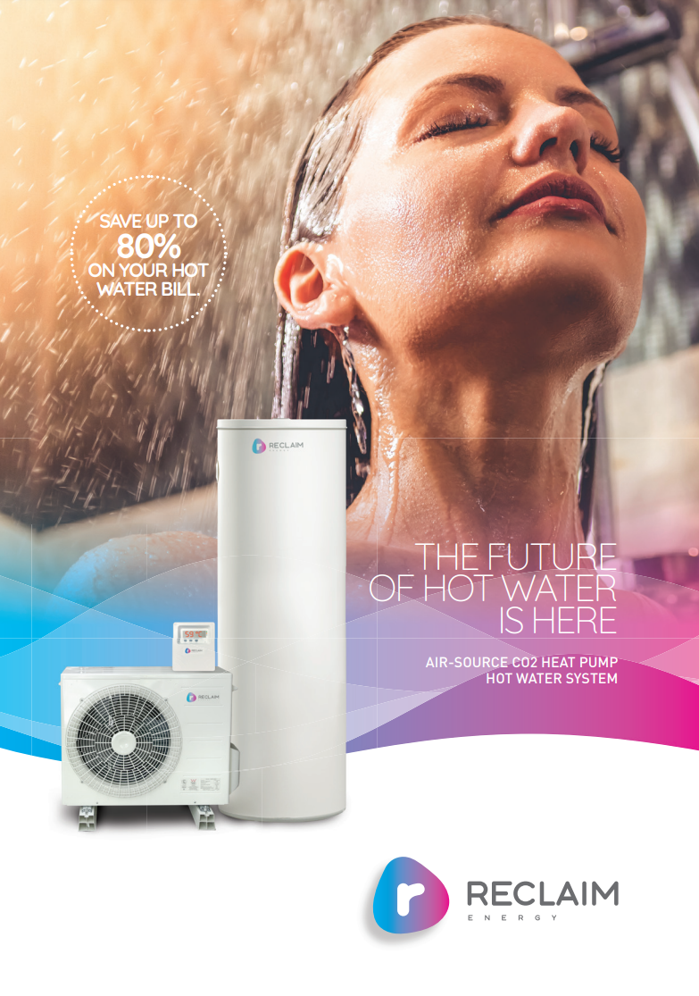 Cover of the Reclaim Energy heat pumps brochure