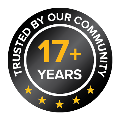 Trusted by our community for 17+ years badge
