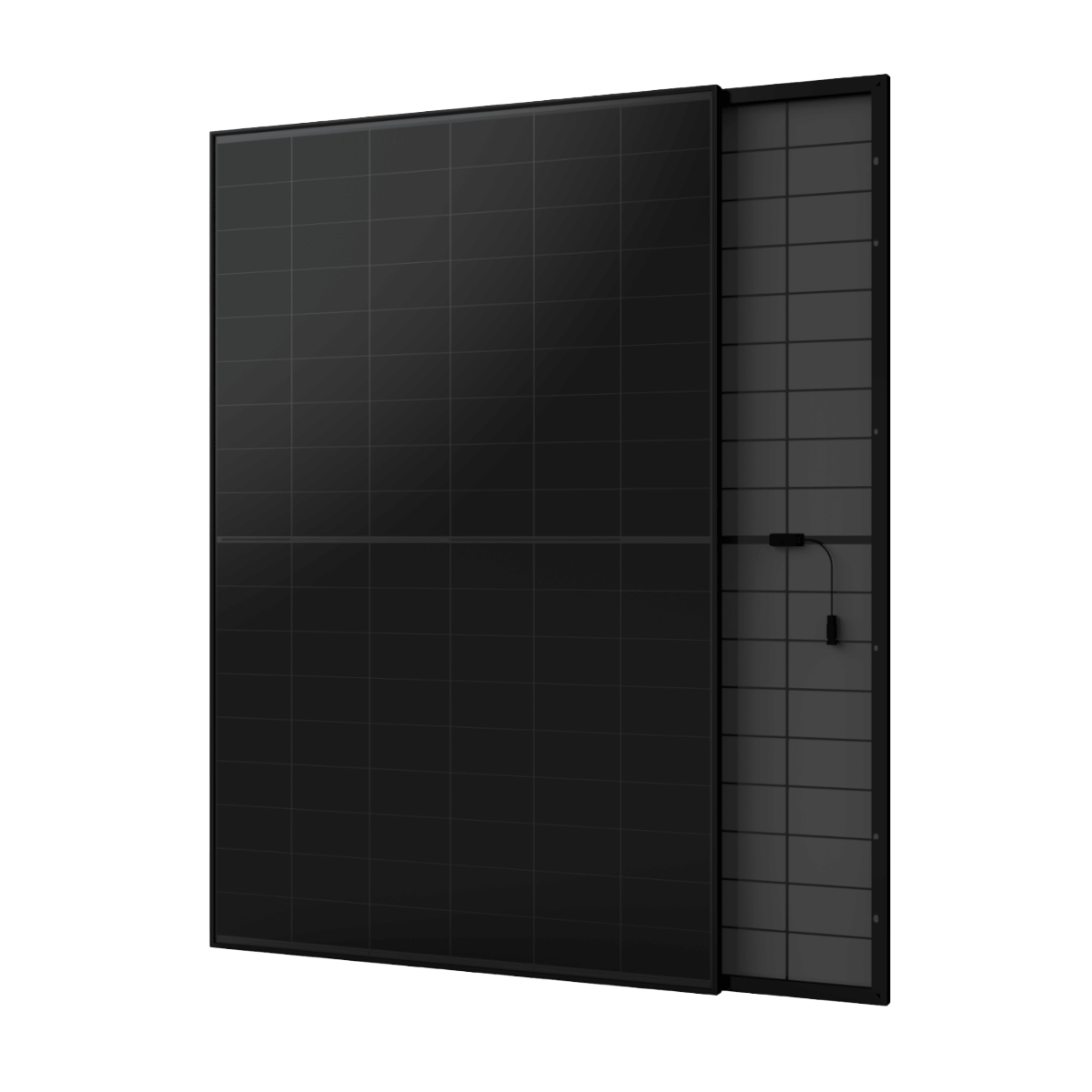Front and back view of an AIKO dual-glass solar module