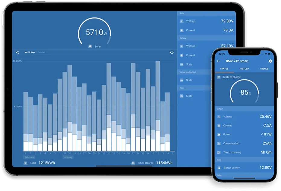VictronConnect app screens
